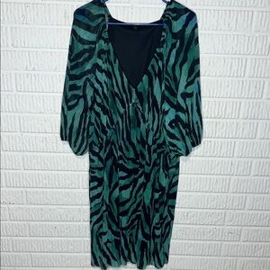 River Island Plus Green Zebra Print Dress